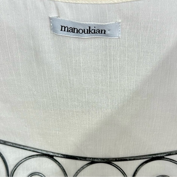 Manoukian white gauzy beaded front tank - Picture 3 of 7